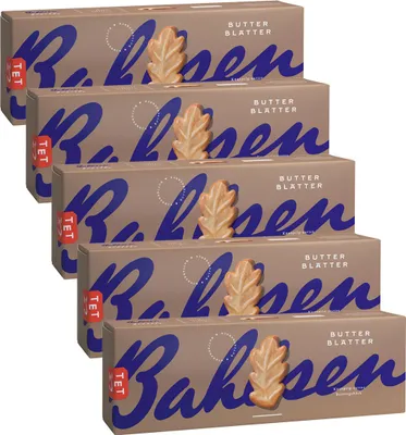 Immagine prodotto di Bahlsen Butterflakes, biscotti al burro croccanti e teneri da 125 g in confezione da 5 pezzi