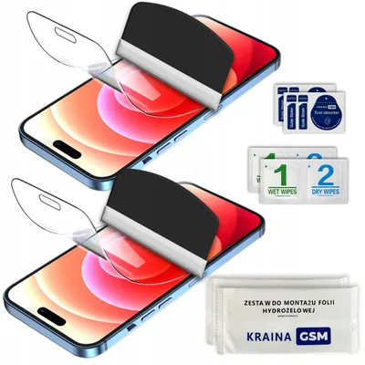 Zdjęcie produktu dla 2X Folia Ochronna Hydrożelowa 3D Do Apple Iphone 18 Pro 2 Sztuki
