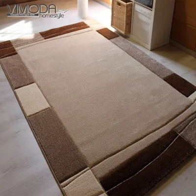 Produktbild von Moderner Teppich Konturenschnitt Umrandung - Beige - CP6294, Maße:80 cm x 300 cm