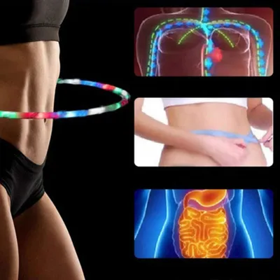 Obrázek produktu pro Odnímatelný LED svítící obruč pro sport a cvičení, barevný sportovní kruh pro děti, masážní a fitness kruh
