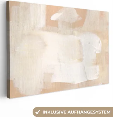 Obrázek produktu pro OneMillionCanvasses® - Obrazy na plátně - Umění - Bílá - Béžová - Moderní, nástěnné umění, nástěnné dekorace Obývací pokoj, 120x80cm