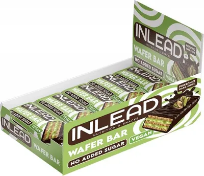Produktbild von Inlead Wafer Bar Pistachio (15x45g) Pistachio Dark Choc - Riegel - Energie-Riegel