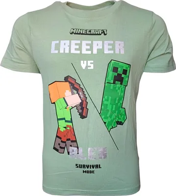 Zdjęcie produktu dla Koszulka Minecraft Creeper vs Alex Grün 152 cm