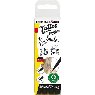 Obrázek produktu pro EBERHARD FABER 559506 4 EBERHARD FABER Skinlettering Tattoostifte schwarz 1,0 - 5,0 mm