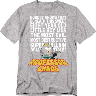 Image de South Park - "Professeur Chaos" T-shirt unie homme/femme TV28199 (4XL) (Heather sportif)