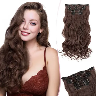 Produktbild von Clip-In-Haarverlängerungen – Set mit 6 Stück – Natürliches Aussehen – #2/33
