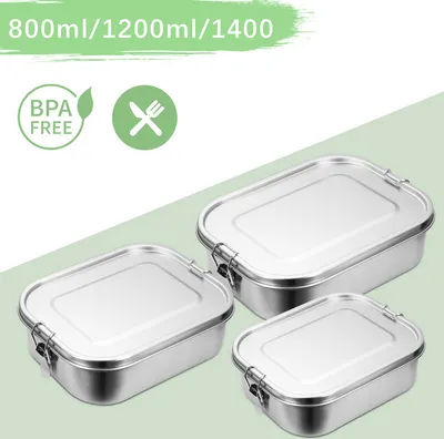 Obrázek produktu pro Jayseuw 800+1200+1400ml obědový box z nerezové oceli bez plastu BPA free obědový box z nerezové oceli obědový box