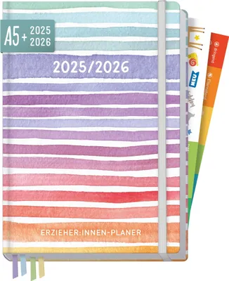 Produktbild von Häfft Erzieher-Planer 2025/2026 / A5+ / Color Stripes