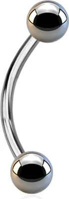 Produktbild von viva-adorno 1,2x6x3mm Titan G23 Curved Barbell Piercing Banane Augenbrauenpiercing Intimpiercing Z567