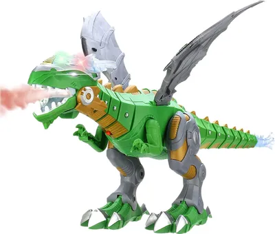 Produktbild von Nebel sprühender Roboter-Drachen-Spielzeug-Kinder-Laufdinosaurier, der Feuer spuckt und Wasser sprüht, mit Licht und Geräuschen