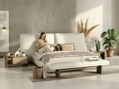 Immagine prodotto di Tavolini da comodino in legno, color marrone, stile moderno, per la camera da letto
