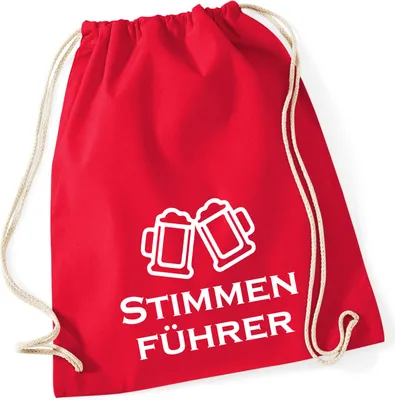 Produktbild von Huuraa Turnbeutel Stimmenführer Spielmanszug 12 Liter Classic Red Baumwolle Rucksack Geschenkidee