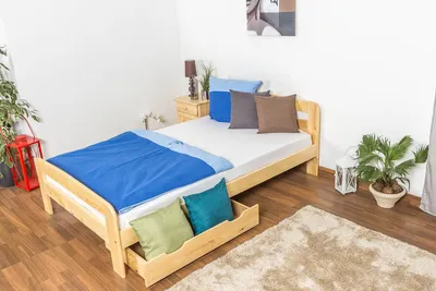 Produktbild von Kinderbett aus massivem Kiefernholz 120x200 cm natur, inklusive Lattenrost