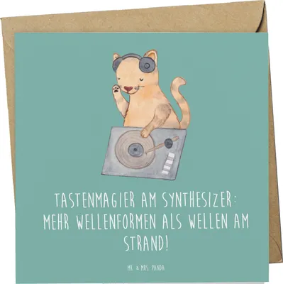 Produktbild von Mr. & Mrs. Panda Glückwunschkarte Synthesizer Magie - Meeresbrise - Geschenk, elektronische Klänge, elektronisches Musikinstrument, doppelkarte, faltkarte, Klappkarte