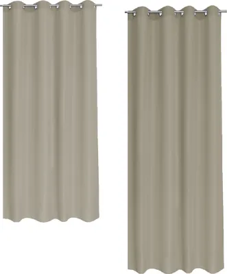 Produktbild von Ösenschal Blickdicht Ösenvorhang Ösengardine Gardine Gardinen Ösen Vorhang Vorhänge Hellbraun 1 Stück 140cm (B) x 175cm(L)