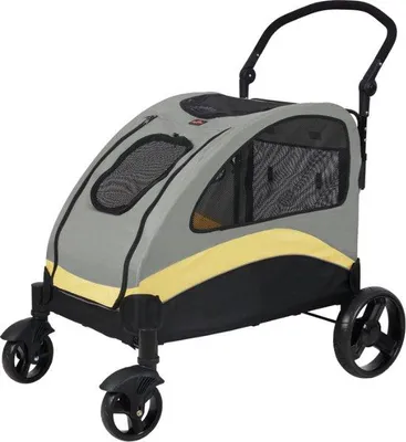 Image de Poussette tout-terrain Famanu Hunde-Buggy avec roues avant pivotantes à 360° - Gris
