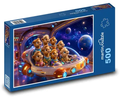 Produktbild von Puzzle 500 Kamelbabys im Weltraum - martinpuzzle
