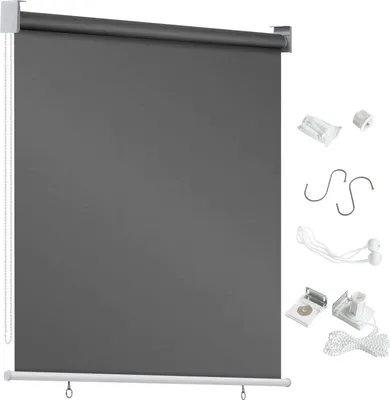 Produktbild von Faziango Senkrechtmarkise 180x140 cm Balkonrollo Dunkelgrau UV Schutz Sonnenschutz Sichtschutz wasserdicht wetterfest Balkon Terrasse