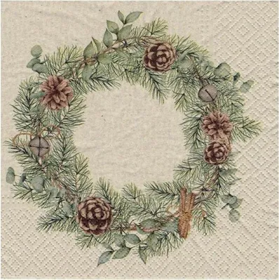 Zdjęcie produktu dla Paw Serwetki Eco Świąteczne Wieniec 20szt. 33x33cm Boże Narodzenie