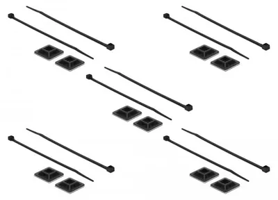 Produktbild von Befestigungssockel 28 x 28mm mit Kabelbinder L 300 x B 3,4mm (schwarz, 10 Paar)