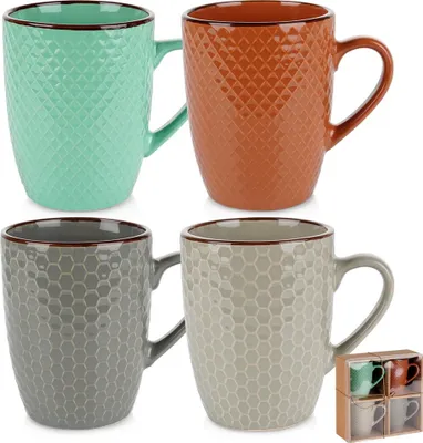 Immagine prodotto di 4 tazze colorate per bere caffè, tè, tisane Set di tazze Tazze regalo