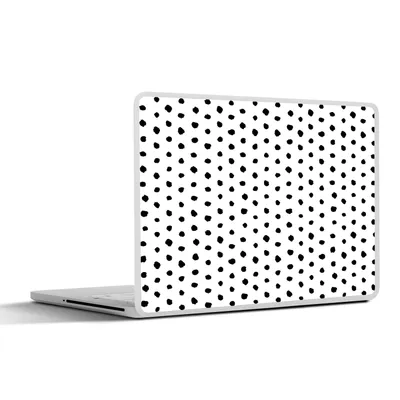 Produktbild von MuchoWow® Laptop Aufkleber Sticker Cover Polka dots - Schwarz - Weiß - Muster 36.5x27.5 cm - Laptop-Sticker