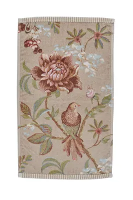 Produktbild von Pip Studio 3er Set Gästehandtuch Secret Garden Farbe Khaki Größe 30x50 cm