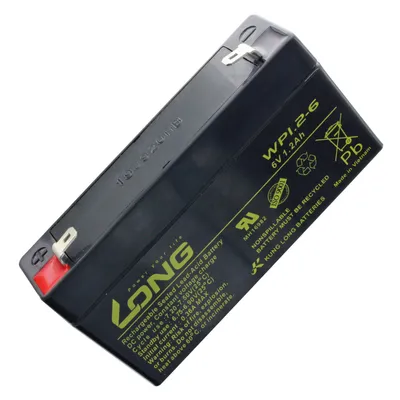 Produktbild von Kung Long WP1.2-6 Blei Akku 6 Volt 1.2Ah mit Faston 4,8mm Steckkontakt