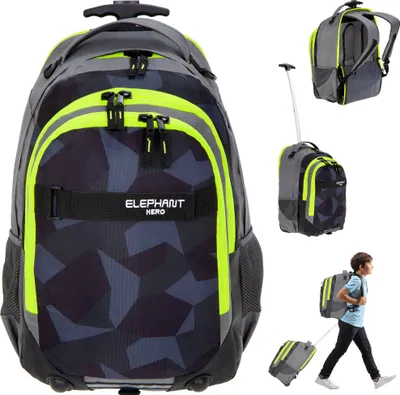 Produktbild von Schultrolley Jungen Elephant Hero Signature Trolley Ranzen Schulranzen Mädchen 12771 Cyber Camo Gelb