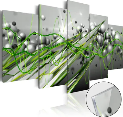 Produktbild von 3mm Acrylglasplatte Acrylglasbild - Green Rhythm 100x50 cm Abstrakt a-C-0058-k-p