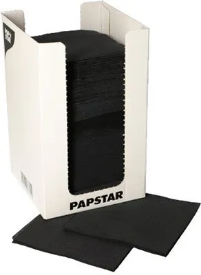 Obrázek produktu pro PAPSTAR 87362 PAPSTAR "PUNTO" koktejlové ubrousky, 200 x 200 mm, černá barva