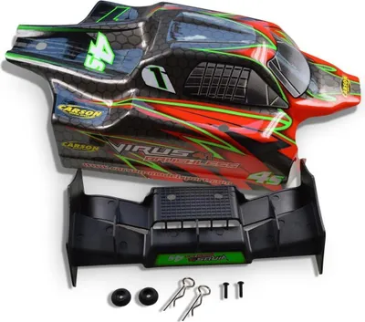 Productafbeelding van 1:8 Carrosserie-set voor de Virus 4.1 RC modelauto, volledig bedrukt