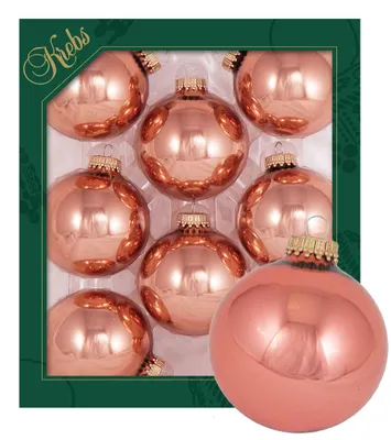 Produktbild von Krebs Glas Lauscha Uni Kugeln - Spezialkupfer Kugeln zum Anhängen - 8 Stück - 7cm - 30002