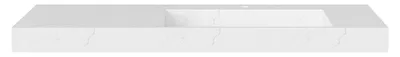 Produktbild von Hängewaschbecken aus Solid Surface in Weiß mit Marmoroptik - 120 x 45 x 8 cm - OKAPA