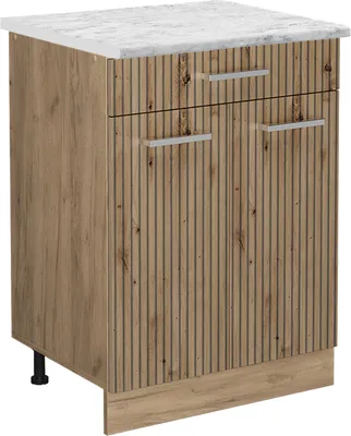 Image de Meuble cuisine Vicco R-Line Chêne Artisan 60cm PT Marbre, Model 49118