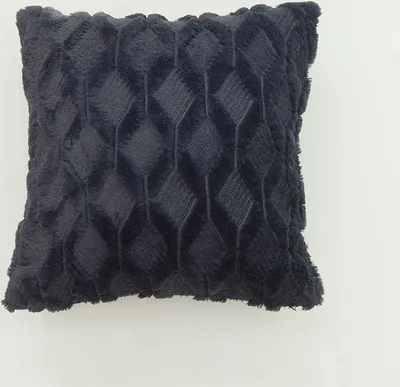 Imagen del producto de 1 funda de cojín cuadrada de 45x45 cm, de felpa suave, decorativa, para sofá o cama, color azul marino