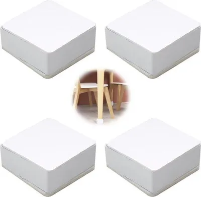 Produktbild von Kunststahl Möbelstützen - Selbstklebend - Höhe 3 cm - Bett, Sofa, Schrank - Set mit 4 Teilen.