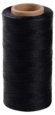 Gewachster Faden 1 mm, 260 m, schwarz für Leder & DIY