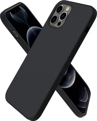 Immagine prodotto di ORNARTO iPhone 12/12 Pro 6.1 Custodia in silicone nero Protezione completa