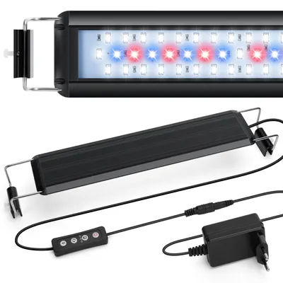 Imagen del producto de Luz para acuario con temporizador, 3 modos de color, 10 niveles de intensidad, de 30 a 50 cm, para iluminación de acuarios