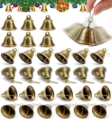 Produktbild von Bastelglöckchen - 30 Stück kleine Glöckchen - Zum Basteln und Dekorieren - Bronze Vintage