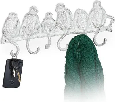 Image de Cintre blanc au design singe