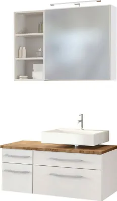 Produktbild von Held Möbel Unterbecken-Set Davos 90 cm -G- (rechts) weiß/matt weiß