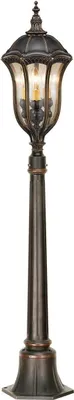 Produktbild von Casa Padrino Barock Gartenlaterne Braun / Bronze / Gold Ø 24,1 x H. 131,7 cm - Elegante Außenstehleuchte - Nostalgische Außenbeleuchtung
