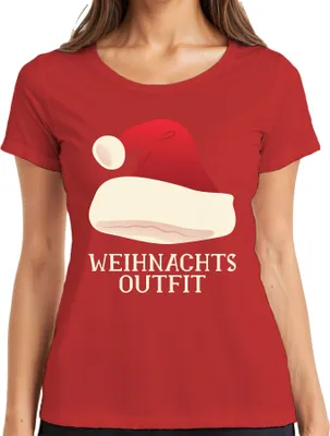 Produktbild von Weihnachtsoutfit Weihnachtsmütze - Weihnachten Weihnachtsgeschenk Christmas Damen T-Shirt, Rot, XXL