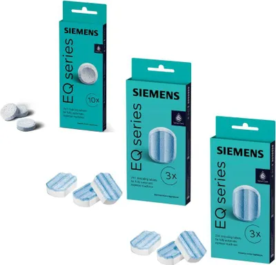 Produktbild von SIEMENS TZ80001 10 Reinigungstabletten + 6 Entkalkungstabletten TZ80002 für EQ