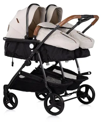 Produktbild von CHIPOLINO Kinderwagen fü r Zwillinge, Kinder mit ungleichen Sternen - combinovan Duo Smart Biscotta