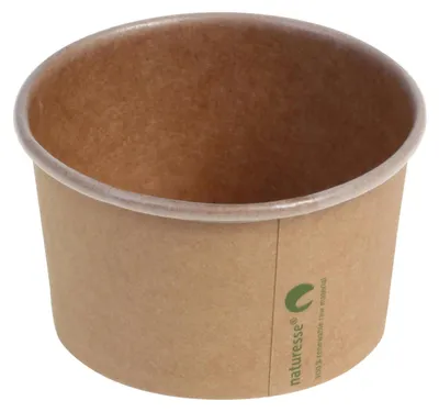 Produktbild von 100x Eisbecher Pappbecher Kraft mit Biobeschichtung 180 ml Ø 85mm braun