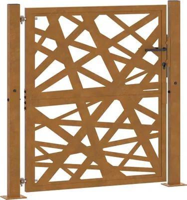 Image de vidaXL Portail de jardin 100x100 cm Acier corten Design brillant