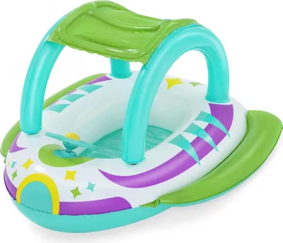 Produktbild von Bestway® Space Splash™ Kinder-Schlauchboot mit UV-Careful™ Sonnenschutzdach Raumschiff 107 x 112 cm